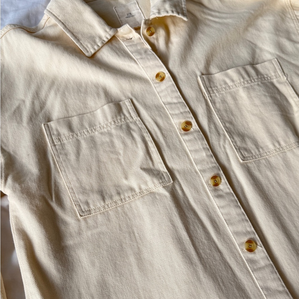 Thread & Supply Cream Lightweight Shirt Jacket women size L - Picture 5 of 9
